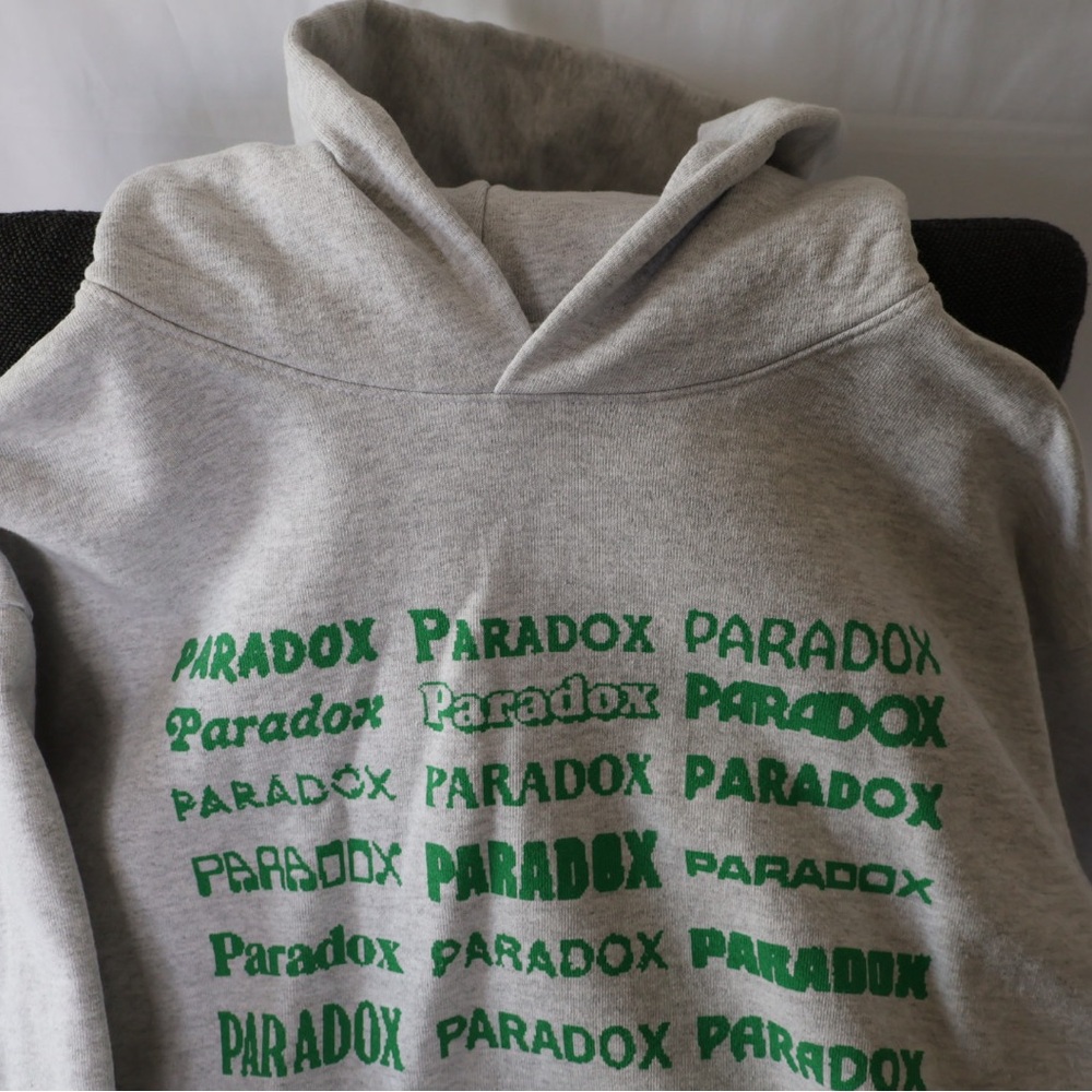 Gray Hoodie with Green Paradox Logo
